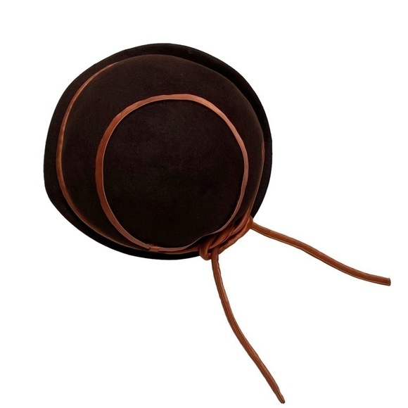 Delle Donne New York Cloche Hat Malson Felt - Tan & Brown RARE VINTAGE main image 9
